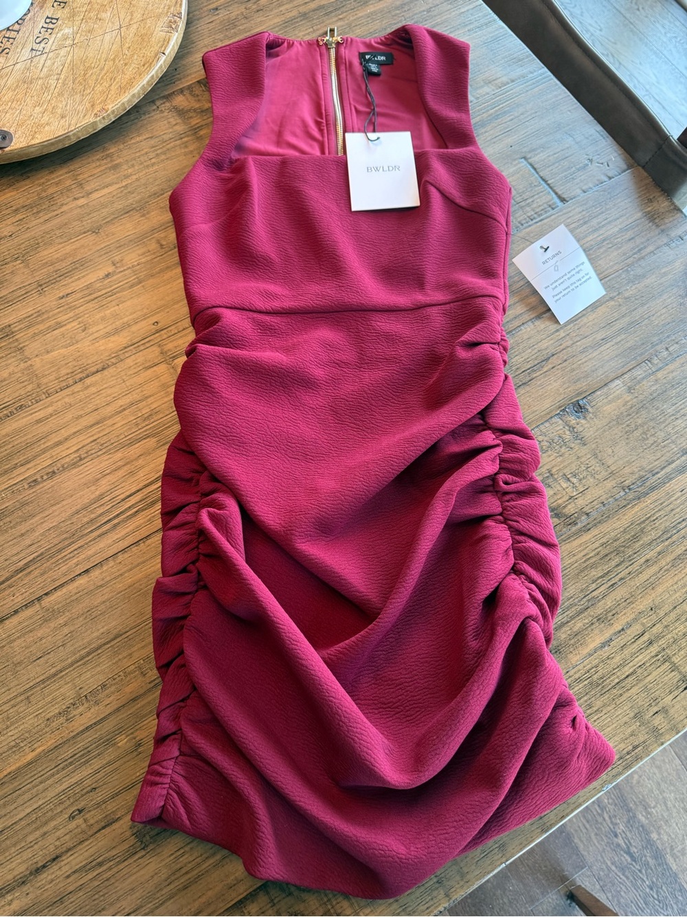 Be-wil-der RIRI mini dress - burgandy- size 4 - NWT